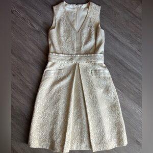 Elegant Cream Sleeveless Dress
